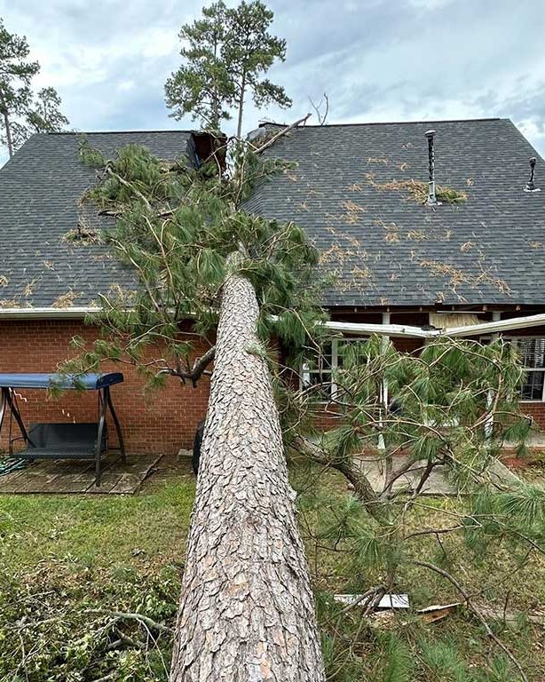 Home Damage Restoration 1 Storm damage on roofs and structures during Hurricane Helene in Augusta, GA