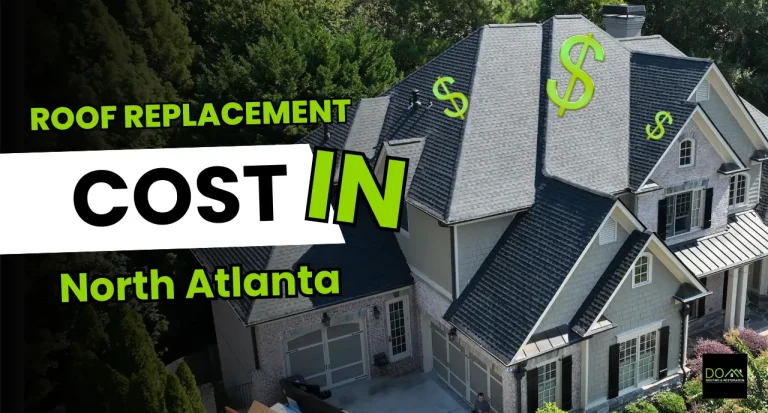 Featured image for a guide to roof replacement costs in North Atlanta, showing a newly installed architectural shingle roof on a home in the Suwanee, GA area.