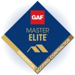 Dom Roofing & Restoration company in North Atlanta GA holding the GAF Master Elite Residential Roofing Contractor certification