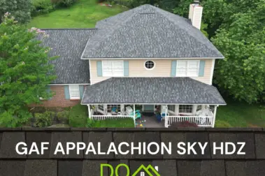 Dom Roofing & Restoration | Roof replacement | GAF Appalachian Sky HDZ roof shingle color in Dunwoody.