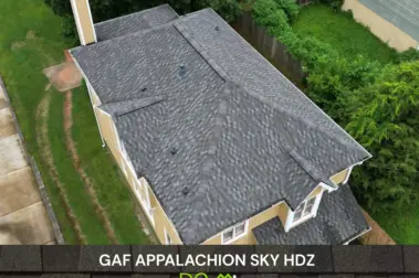 Roof replacement with GAF Appalachian Sky HDZ shingles – Dom Roofing & Restoration – roof shingle color in Peachtree Corners.