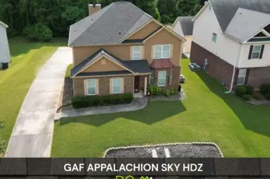 Roof replacement with GAF Appalachian Sky HDZ shingles – Dom Roofing & Restoration – roof shingle color in Suwanee.