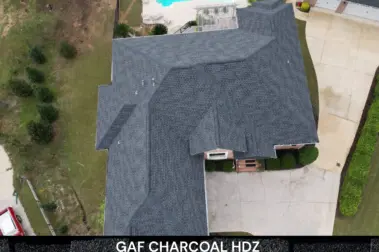 Roof replacement with GAF Charcoal UHDZ shingles – Dom Roofing & Restoration – roof shingle color in Buford.
