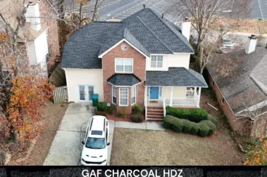 Roof replacement with GAF Charcoal UHDZ shingles – Dom Roofing & Restoration – roof shingle color in Buford.