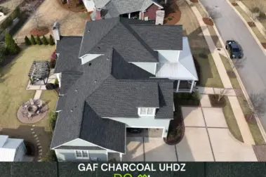 Roof replacement with GAF Charcoal UHDZ shingles – Dom Roofing & Restoration – roof shingle color in Cumming.