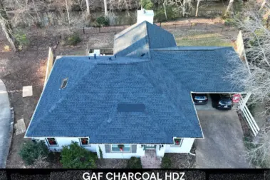 Roof replacement with GAF Charcoal UHDZ shingles – Dom Roofing & Restoration – roof shingle color in Johns Creek.