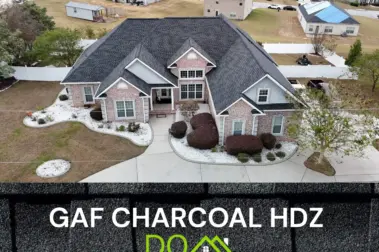 Roof replacement with GAF Charcoal UHDZ shingles – Dom Roofing & Restoration – roof shingle color in Peachtree Corners.