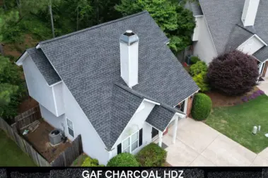 Roof replacement with GAF Charcoal UHDZ shingles – Dom Roofing & Restoration – roof shingle color in Sugar Hill.