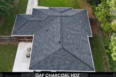 Roof replacement with GAF Charcoal UHDZ shingles – Dom Roofing & Restoration – roof shingle color in Suwanee.