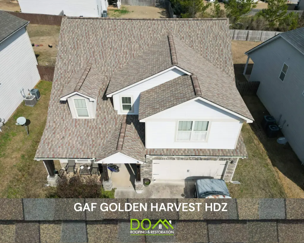 Buford Roofing Contractor 1 Completed Golden Harvest architectural shingle roof on a Buford GA home
