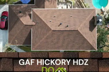 Roof replacement with GAF Hickory HDZ shingles – Dom Roofing & Restoration – roof shingle color in Alpharetta.