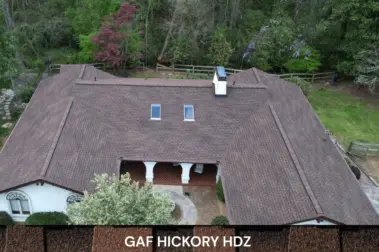 Roof replacement with GAF Hickory HDZ shingles – Dom Roofing & Restoration – roof shingle color in Ridgewood.