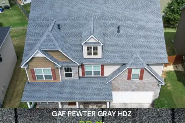 Roof replacement with GAF Pewter Gray HDZ shingles – Dom Roofing & Restoration – roof shingle color in Peachtree Corners.