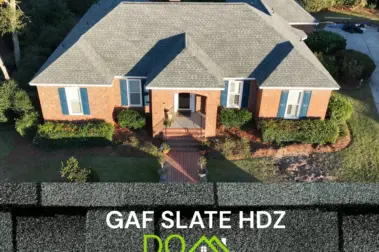 Roof replacement with GAF Slate HDZ shingles – Dom Roofing & Restoration – roof shingle color in Johns Creek.
