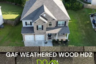 Roof replacement with GAF Weatherwood HDZ shingles – Dom Roofing & Restoration – roof shingle color in Buford.
