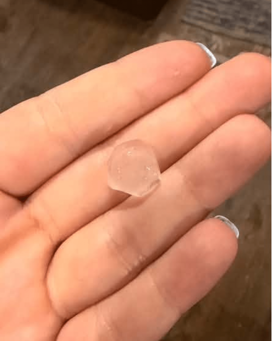 Penny-size hailstone photographed by an Acworth resident on July 3, 2026