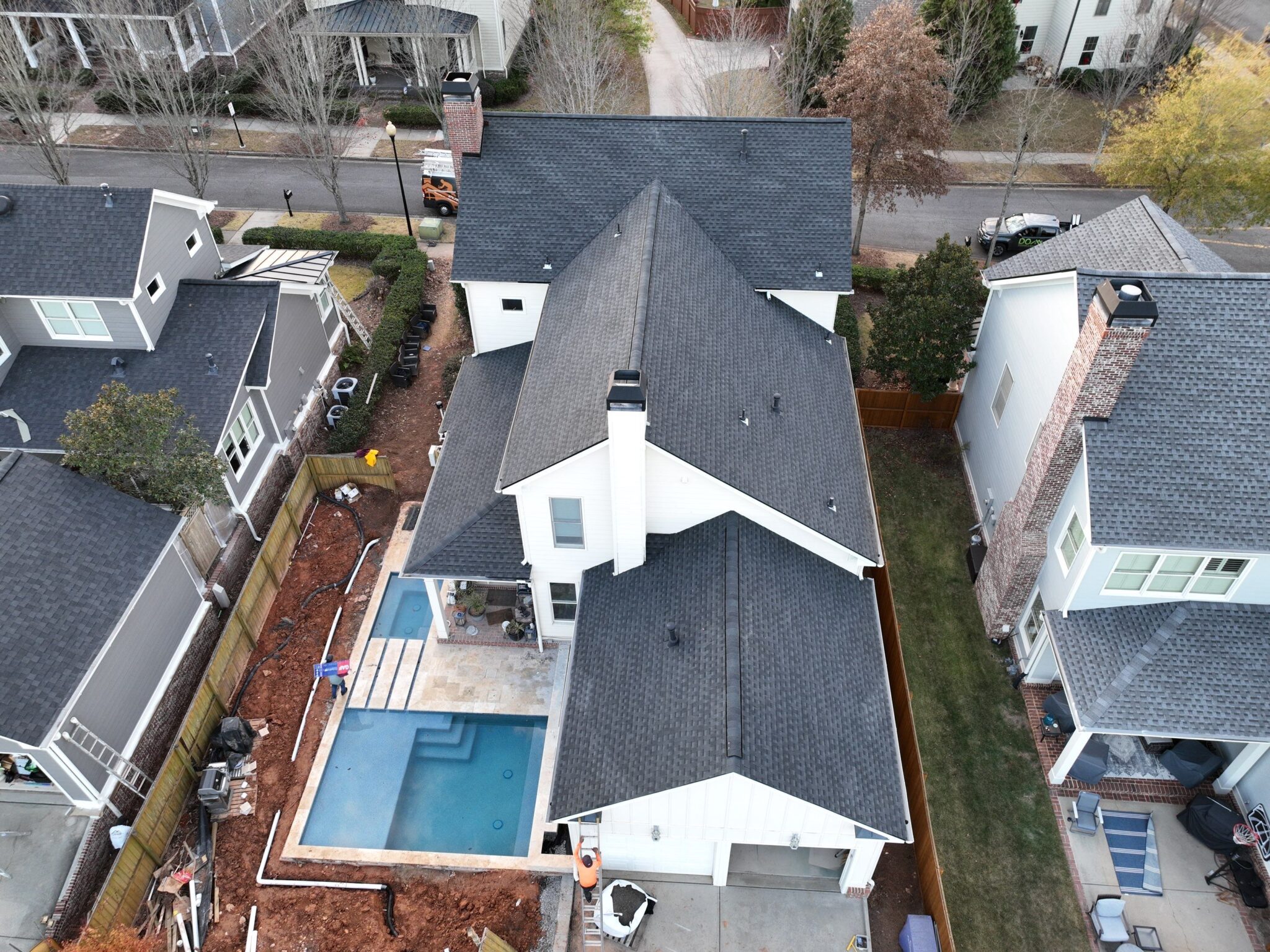 Alpharetta Roofing Company 4 Completed roof replacement on a home in the Alpharetta, GA area by Dom Roofing & Restoration