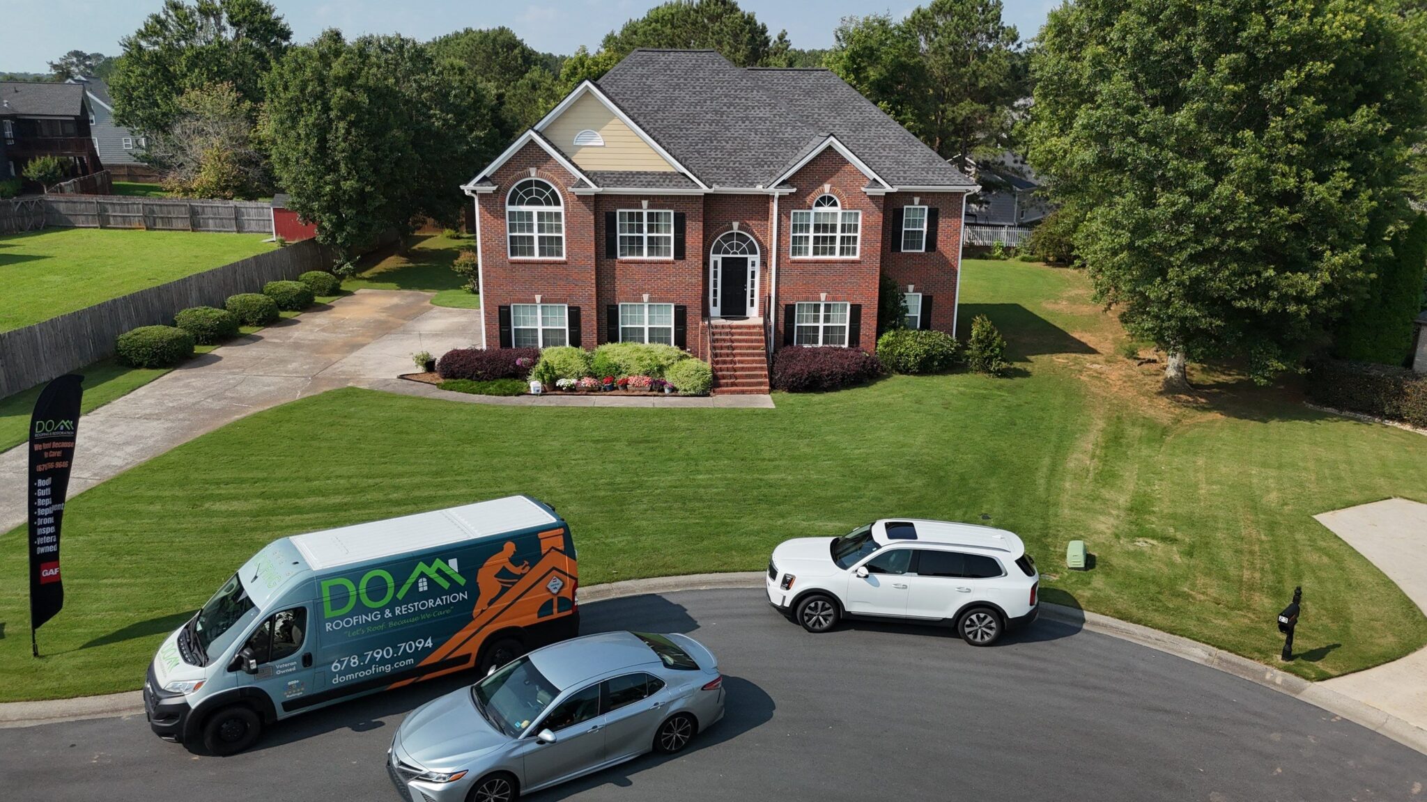 Lawrenceville, GA Roofing | Dom Roofing & Restoration 3 New architectural shingle roof installed by local roofing company in Lawrenceville GA 30043