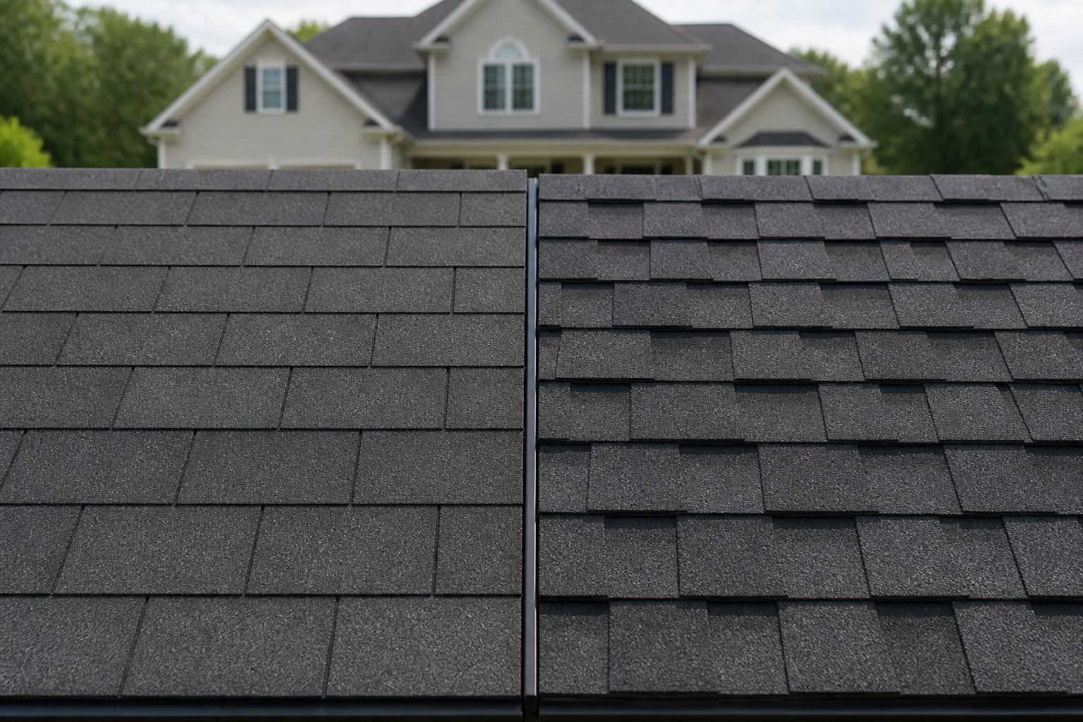 Architectural Shingles vs. 3-Tab: Georgia Guide 1 Architectural shingles compared with flat 3 tab asphalt shingles