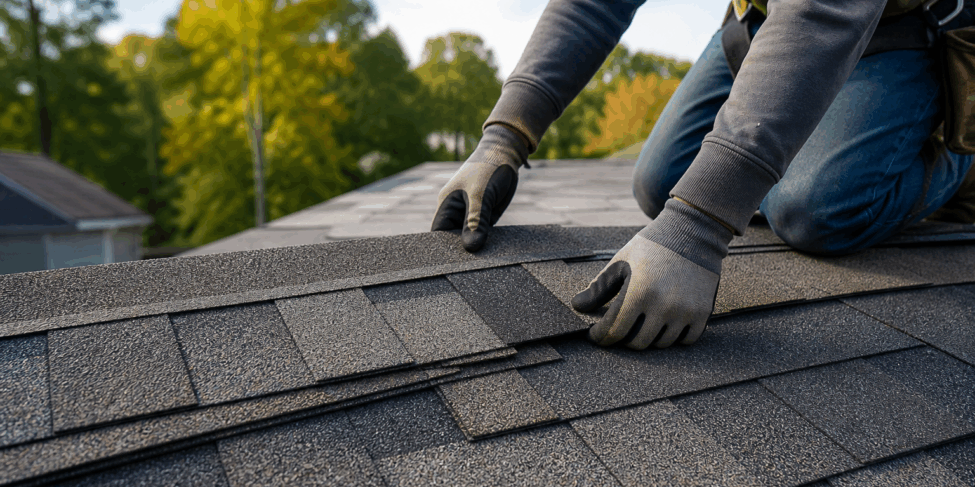 Class 4 impact resistant architectural shingles being installed in Georgia