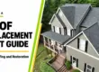Georgia Roof Replacement Cost Guide by DOM Roofing and Restoration, with a gray shingle roof and green and gold accents.